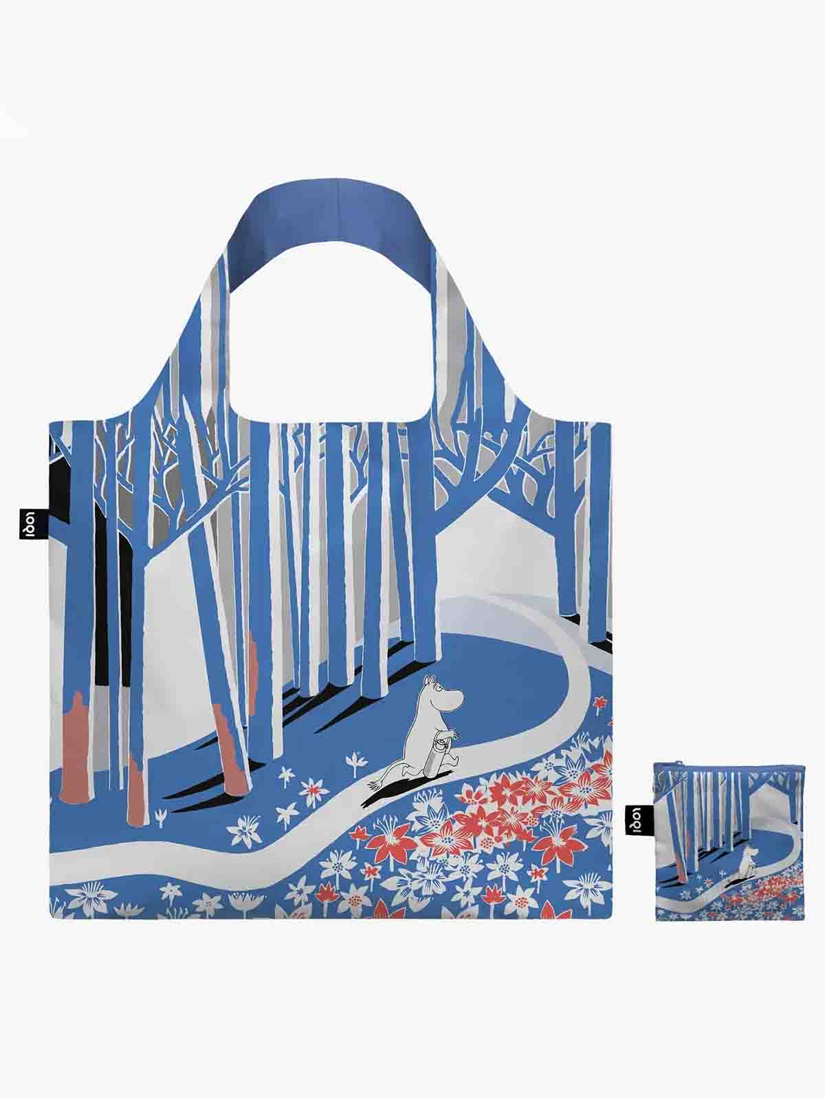 loqi shopping bag made of recycled plastic with mumitrolle