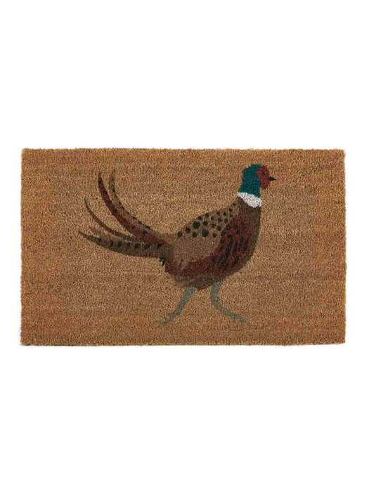 coconut doormat with pheasant