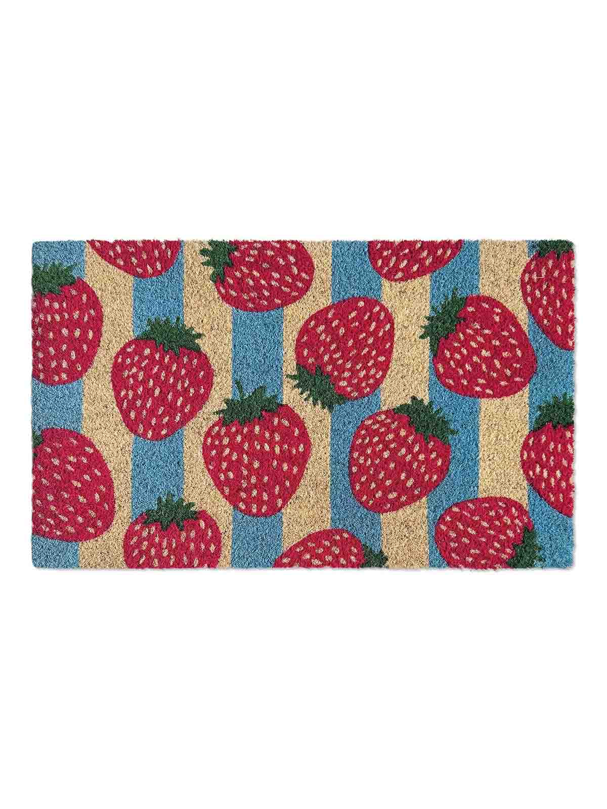 doormat with stripes and strawberries