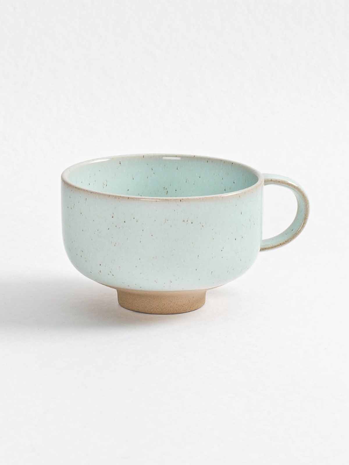 egg back home cup with handle in mint green