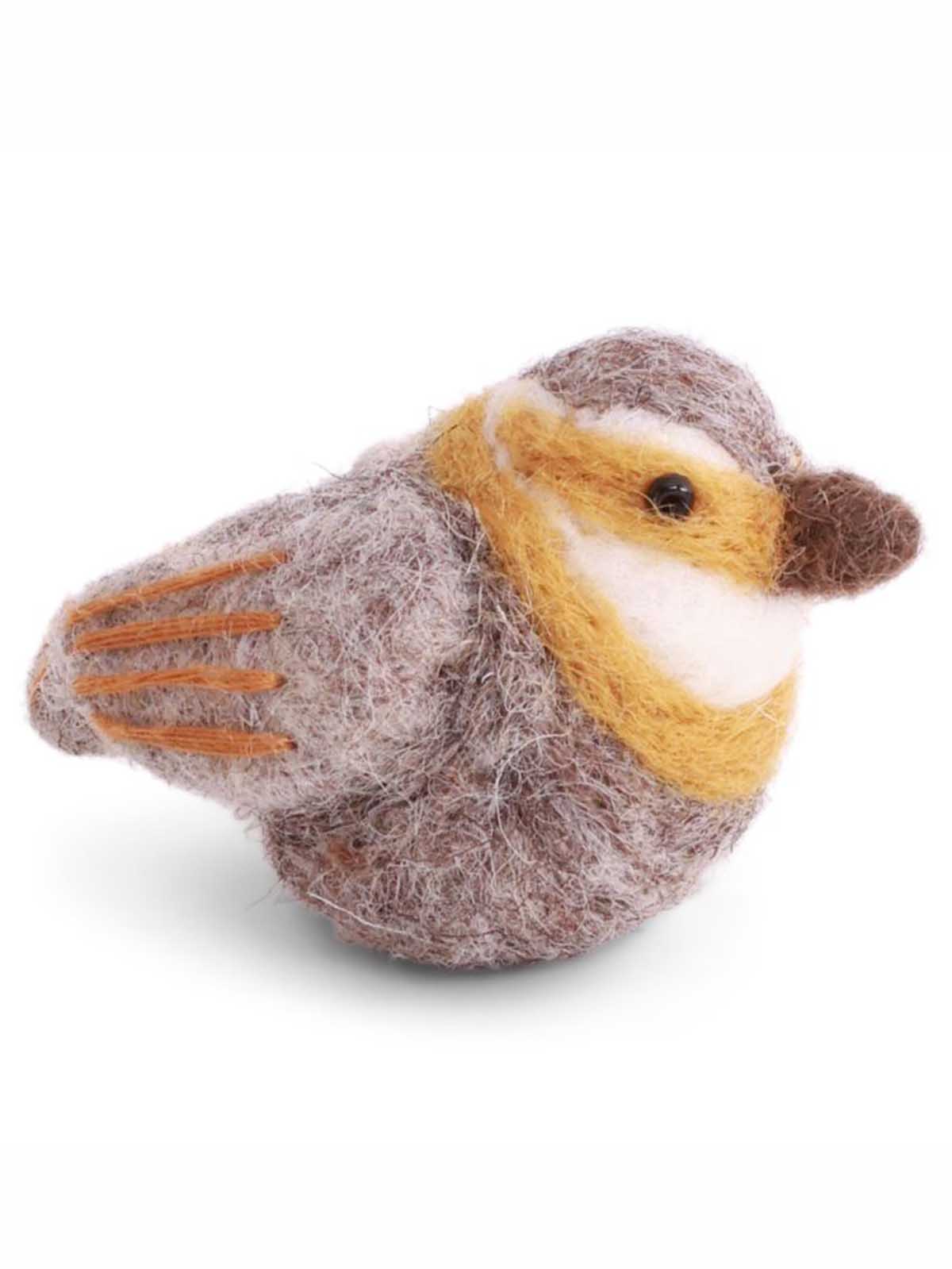 Gry & amp; Sif - Felt bird & quot; Finke& quot; in greyish soil