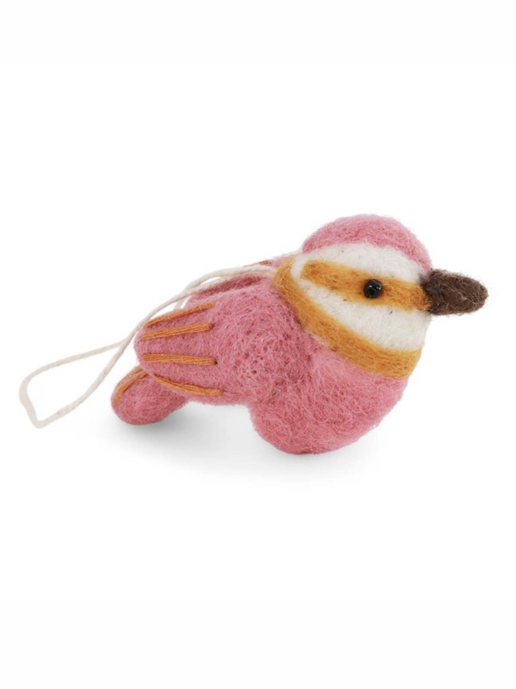 Gry & Sif - Felt bird & quot; Finke" in pink
