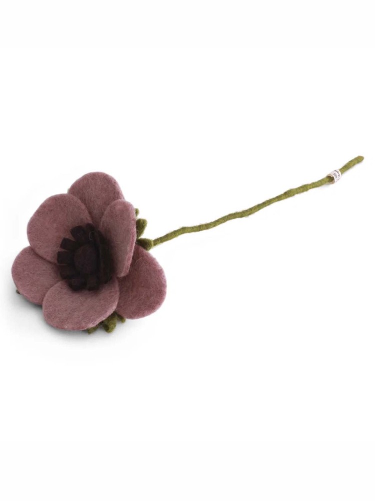 Felt French anemone (30 cm) - Dusty pink