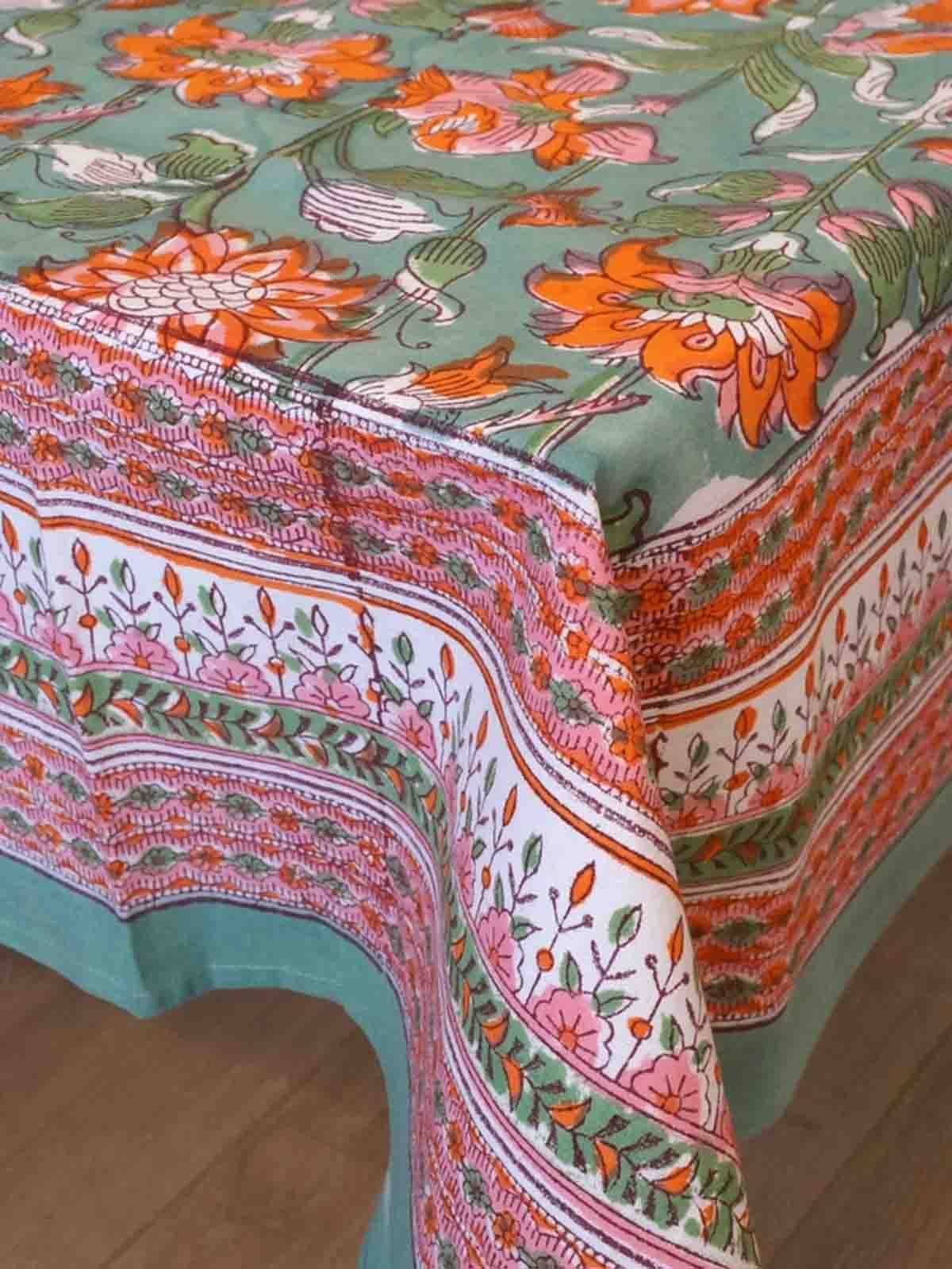 Alternative view of Tablecloth (140 x 230 cm) with block print - Birdy