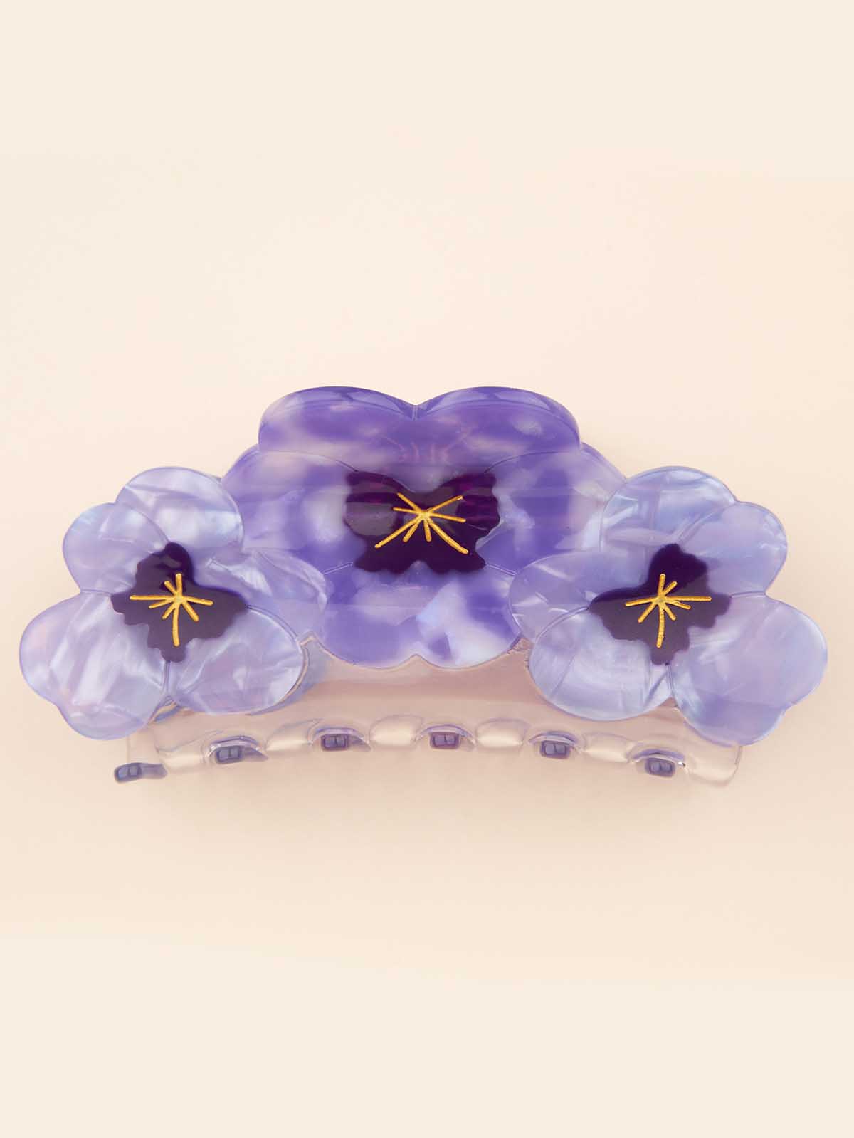 Hair clip "maxi" – 3 stepmother flowers