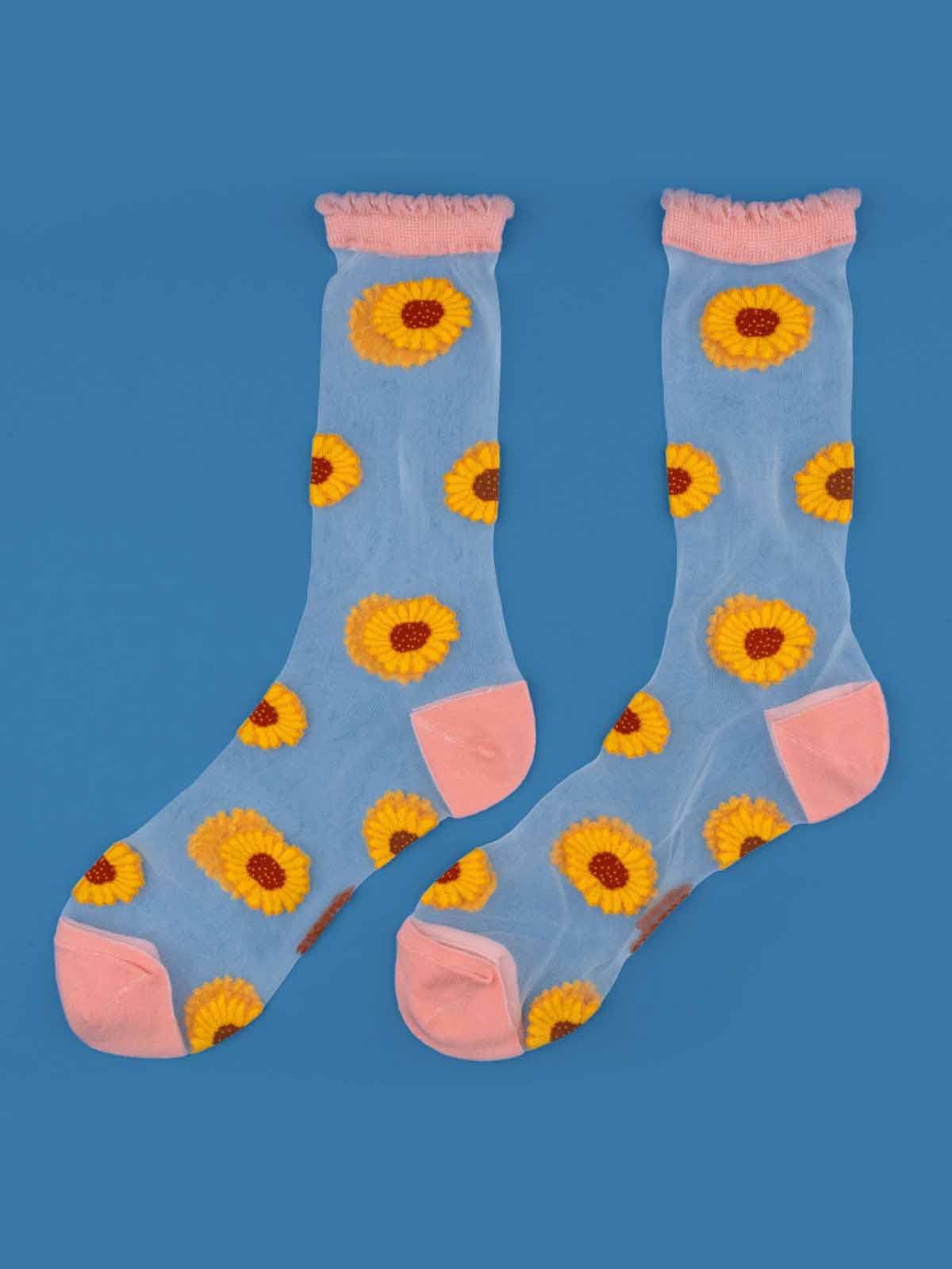 Socks - Transparent with sunflower