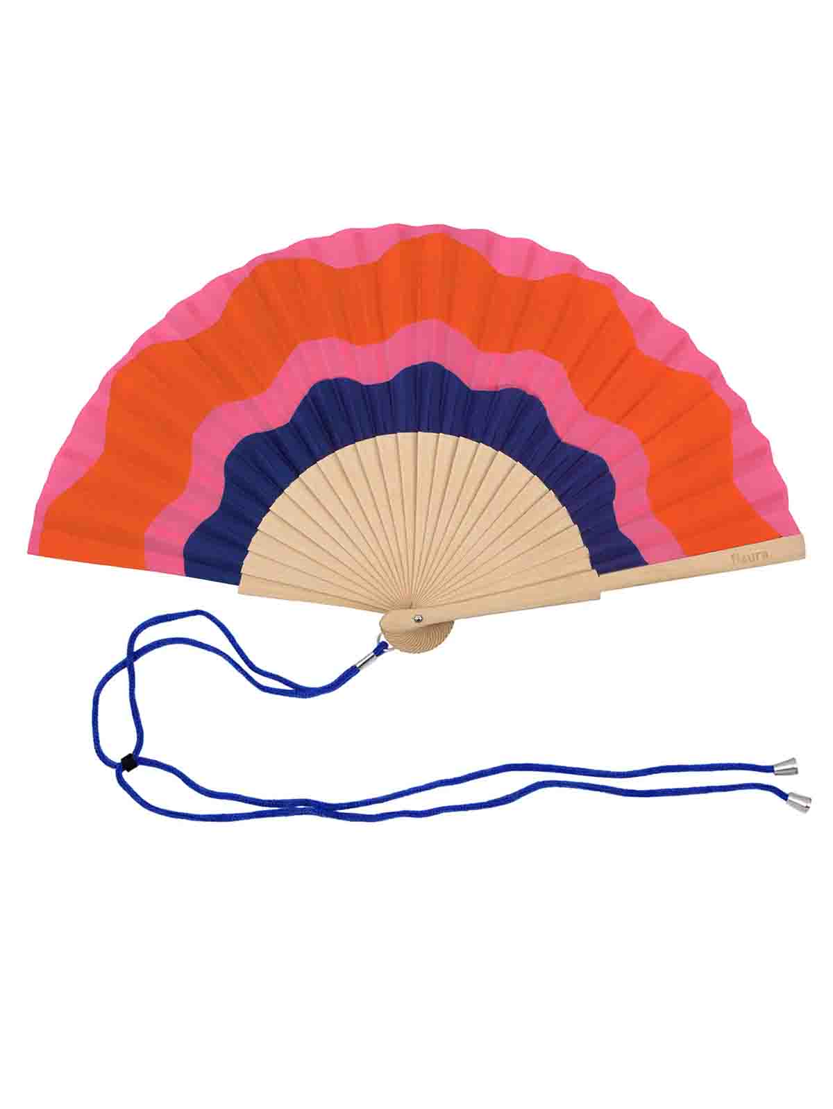 Fan - Waves in red, pink and blue