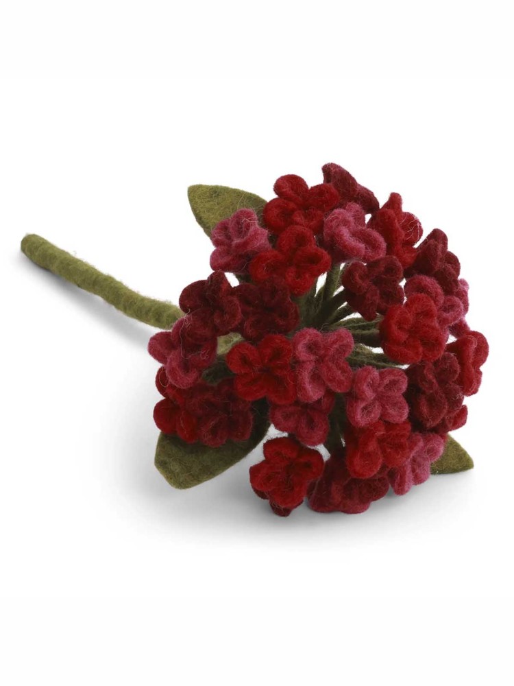 Felt large hydrangea - Red
