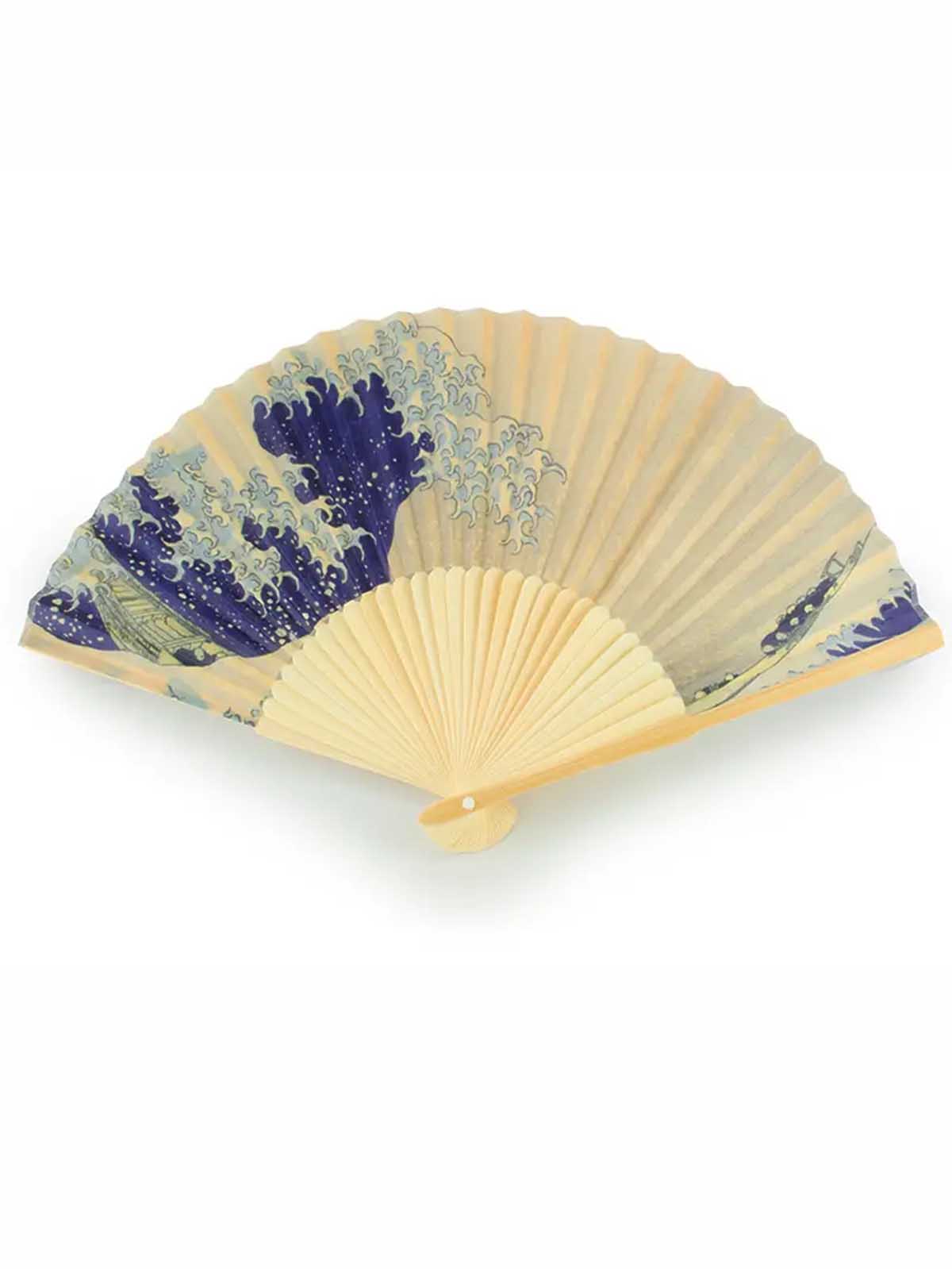 Bamboo fan – Hokusai – The Great Wave
