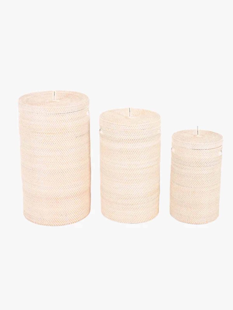 Baskets with lid (3 sizes) - White
