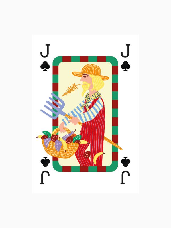 Alternative view of Playing Cards (1 set) - Striped pink/red