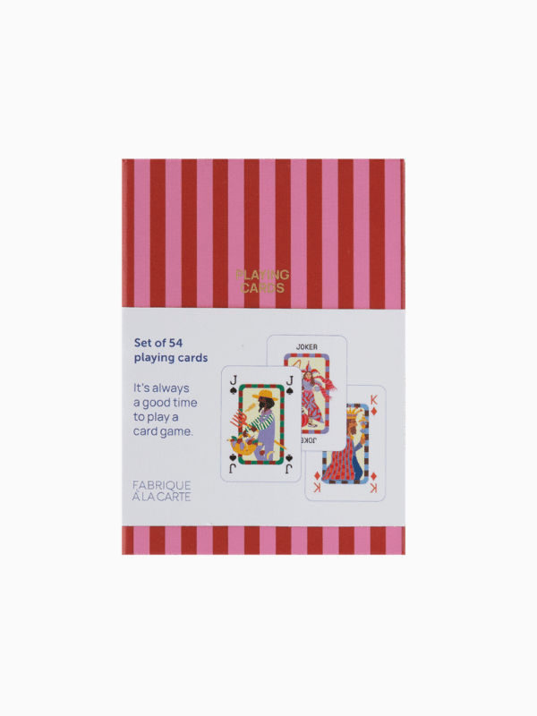 Playing cards (1 set) - Striped pink/red
