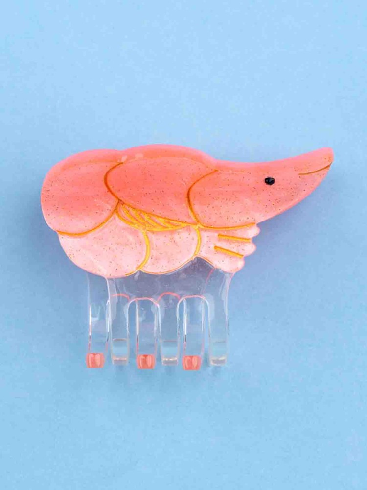 Mini hair clip - Pink shrimp