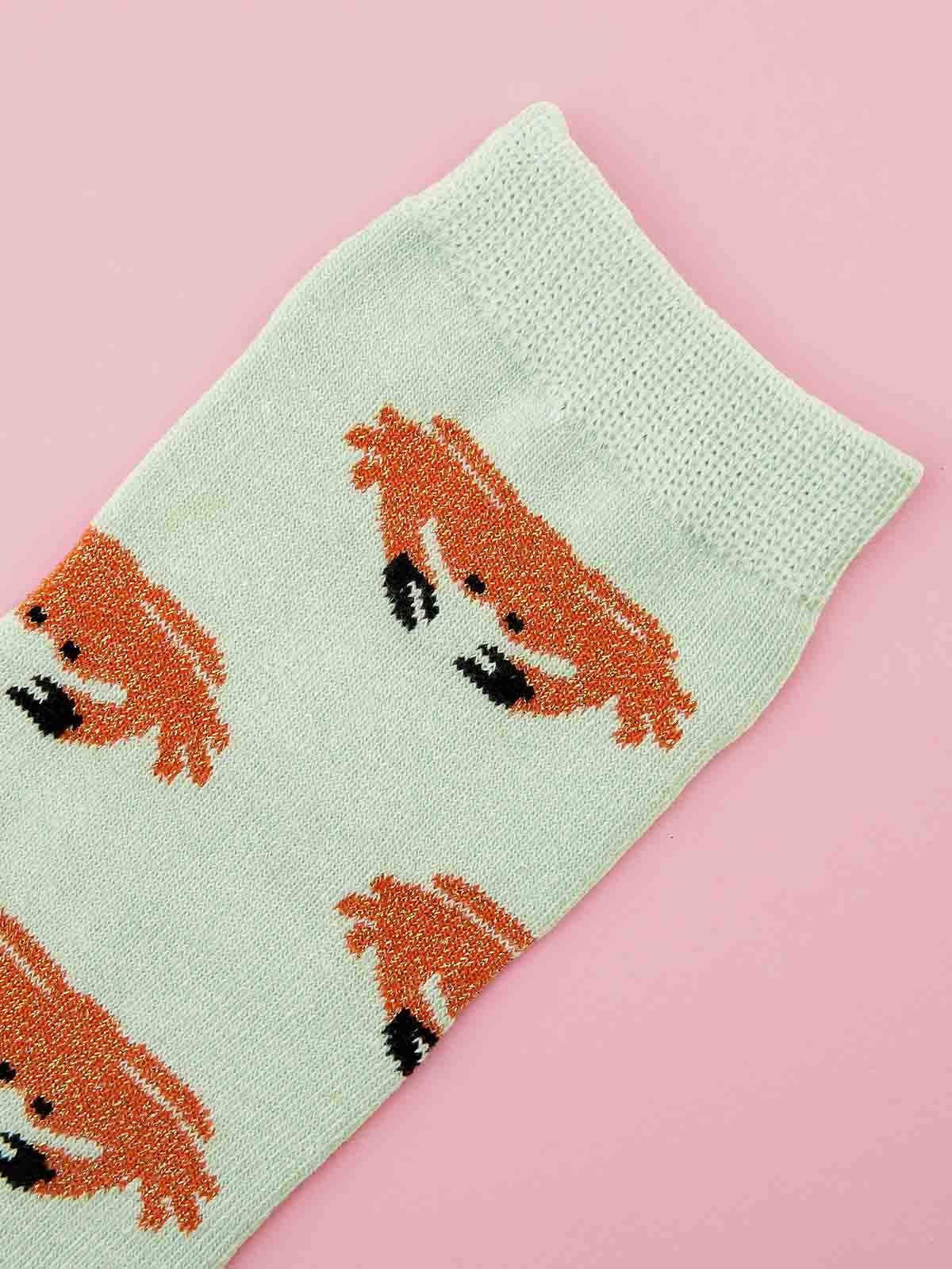 Alternative view of Socks - Light greens with crabs
