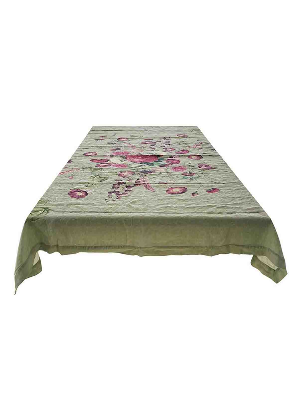 Tablecloth in linen & quot;Pink flower garden & quot; - Choose