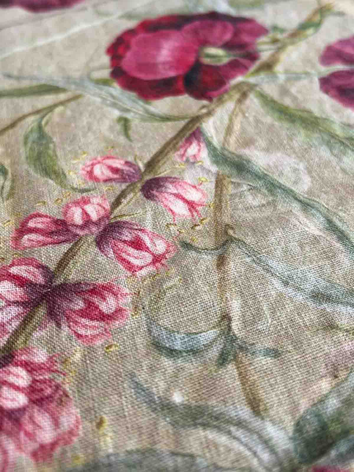 Alternative view of Tablecloth in linen & quot;Pink flower garden & quot; - Select