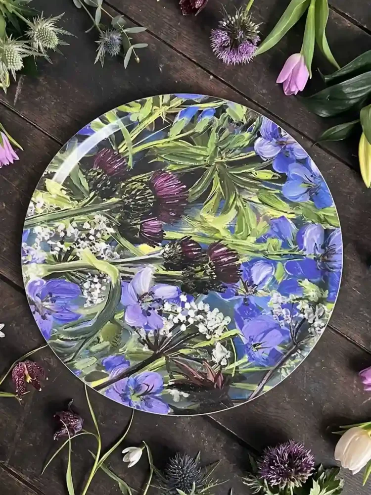 Round tray in birch wood 38 cm - Anne Just