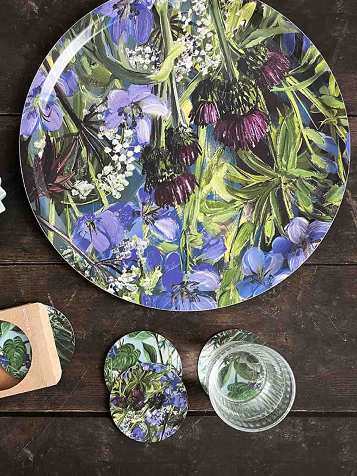Alternative view of Round tray in birch wood 38 cm - Anne Just