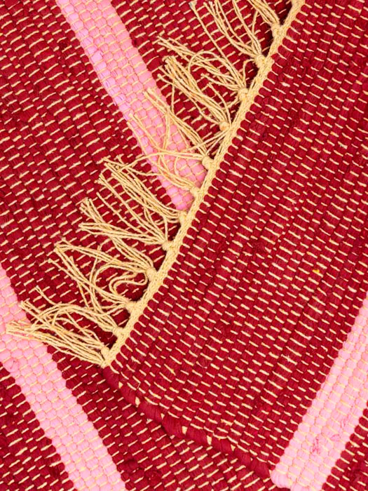 Cotton cloth blanket 60 x 90 cm - Striped red and pink - Picture 3
