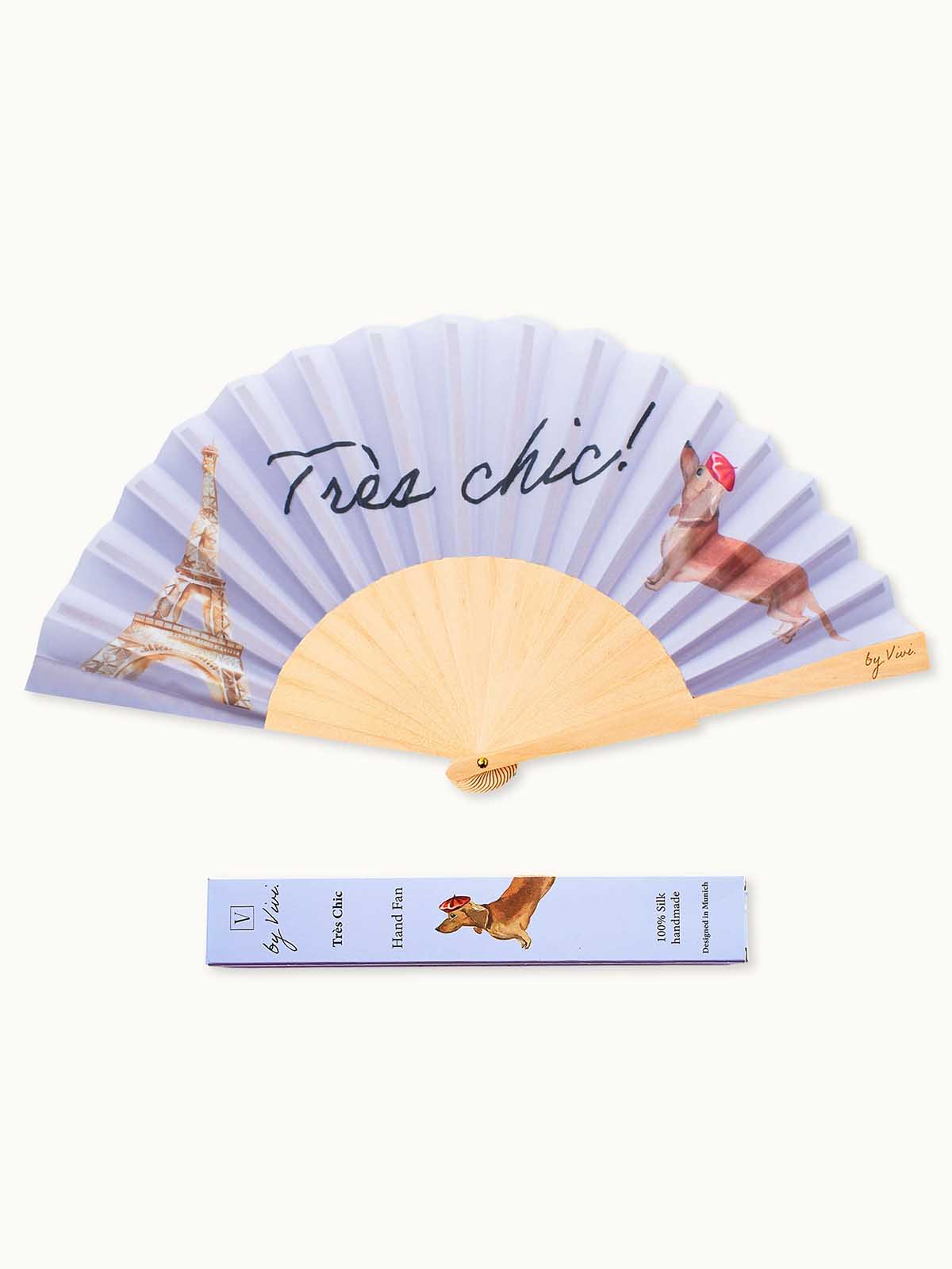 Alternative view of Fan in wood and vegan silk – 