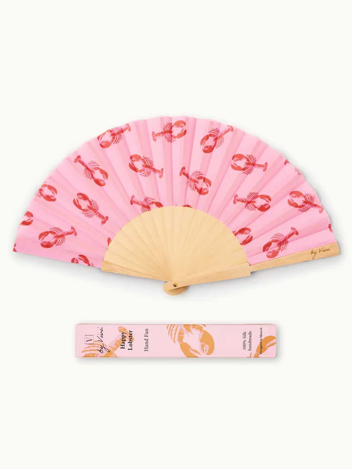 Alternative view of Fan in wood and vegan silk – 