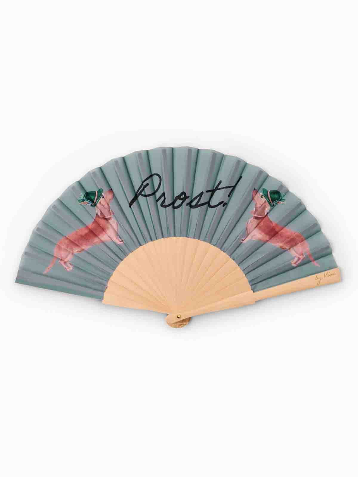 Fan in wood and vegan silk – "Prost"