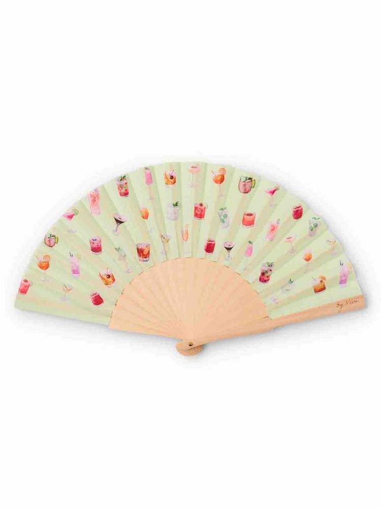 Fan in wood and vegan silk – "Happy hour"