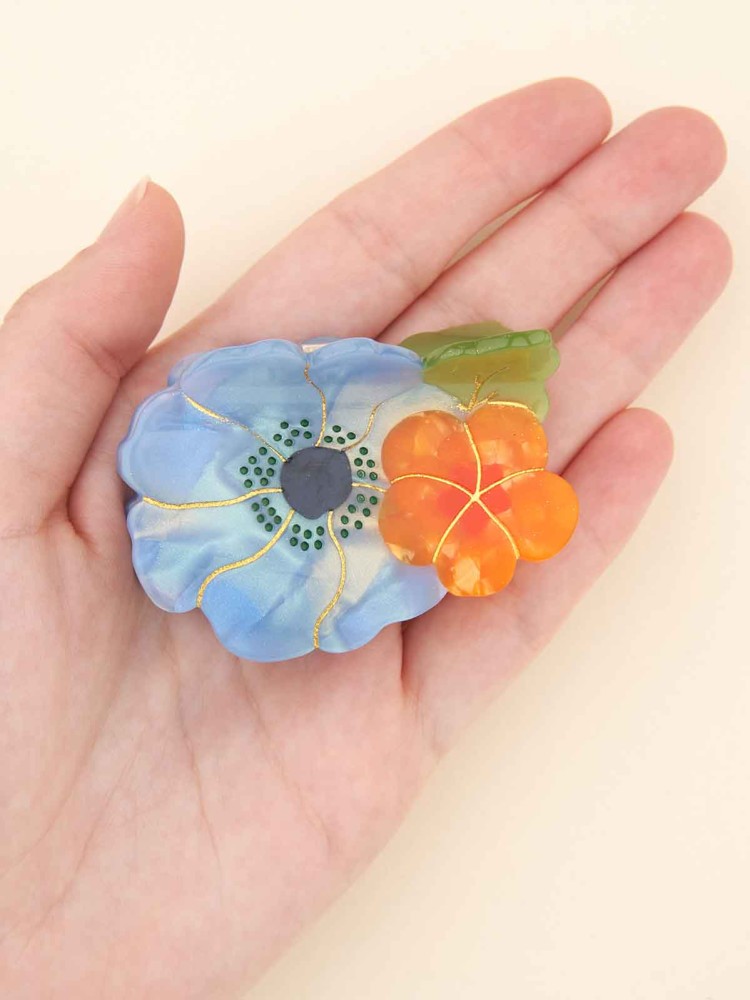 Hair clip – Blue flower