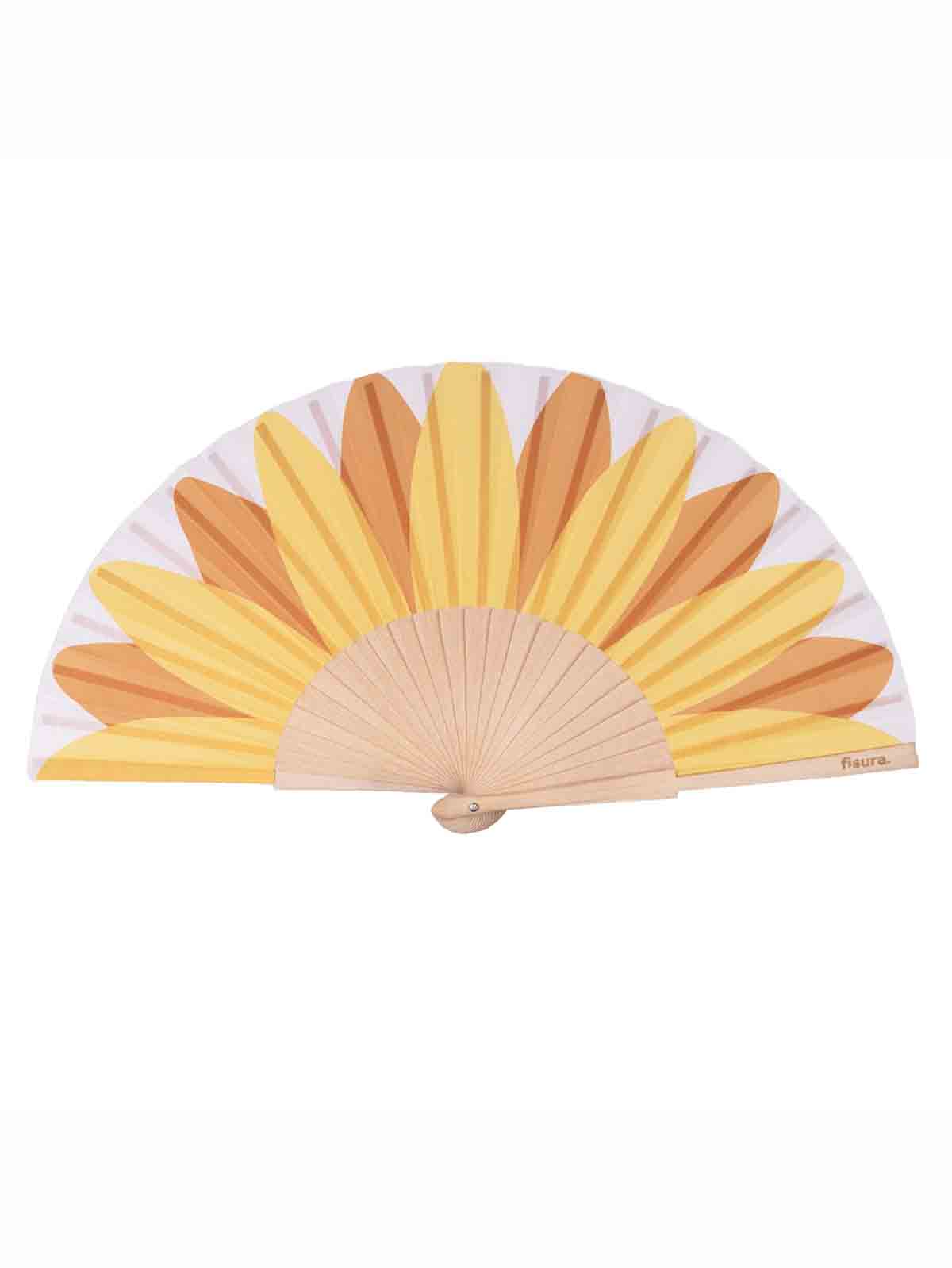 Alternative view of Fan - White with sunflower