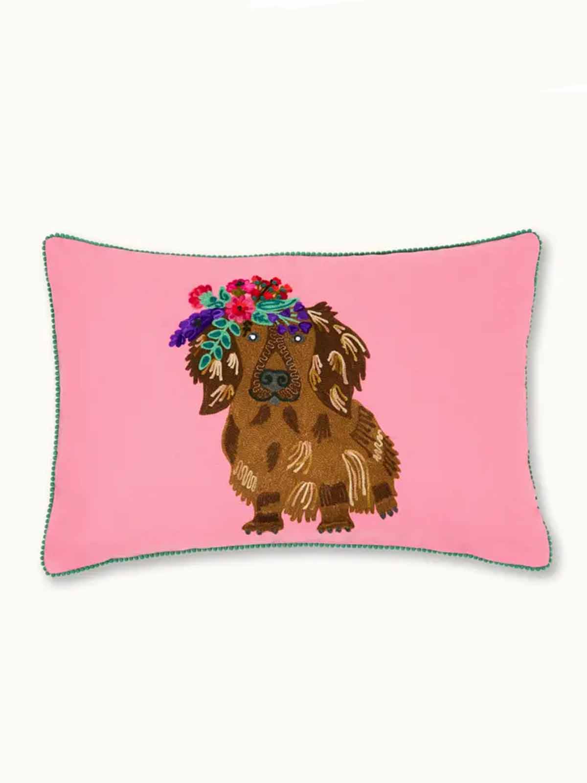 Pillow 40x60 cm - Pink with dachshund