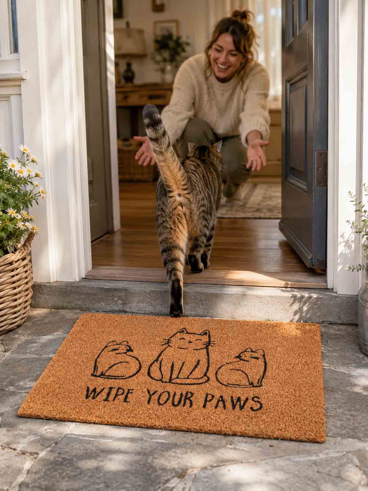 Alternative view of Doormat 40 x 60 cm - Wipe your paws with cats