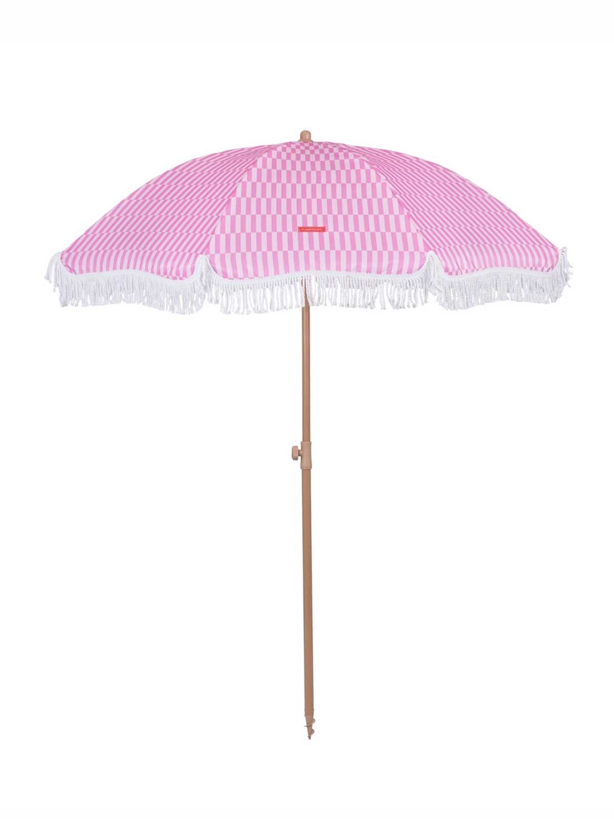 Beach umbrella with UV protection - Striped pink