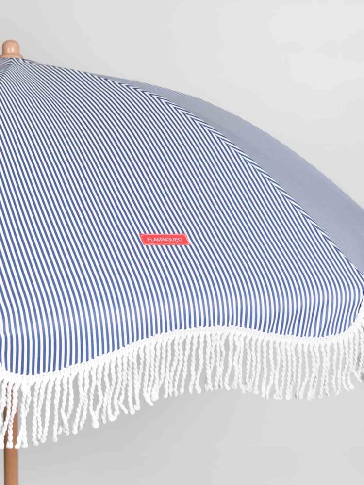 Beach umbrella with UV protection - Blue striped - Picture 10