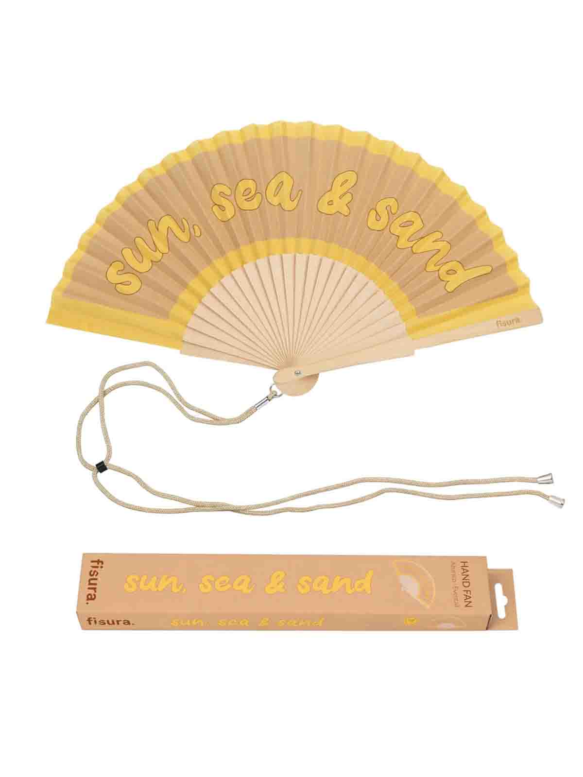 Fan - Sun, Sea & Sand in yellow and sand