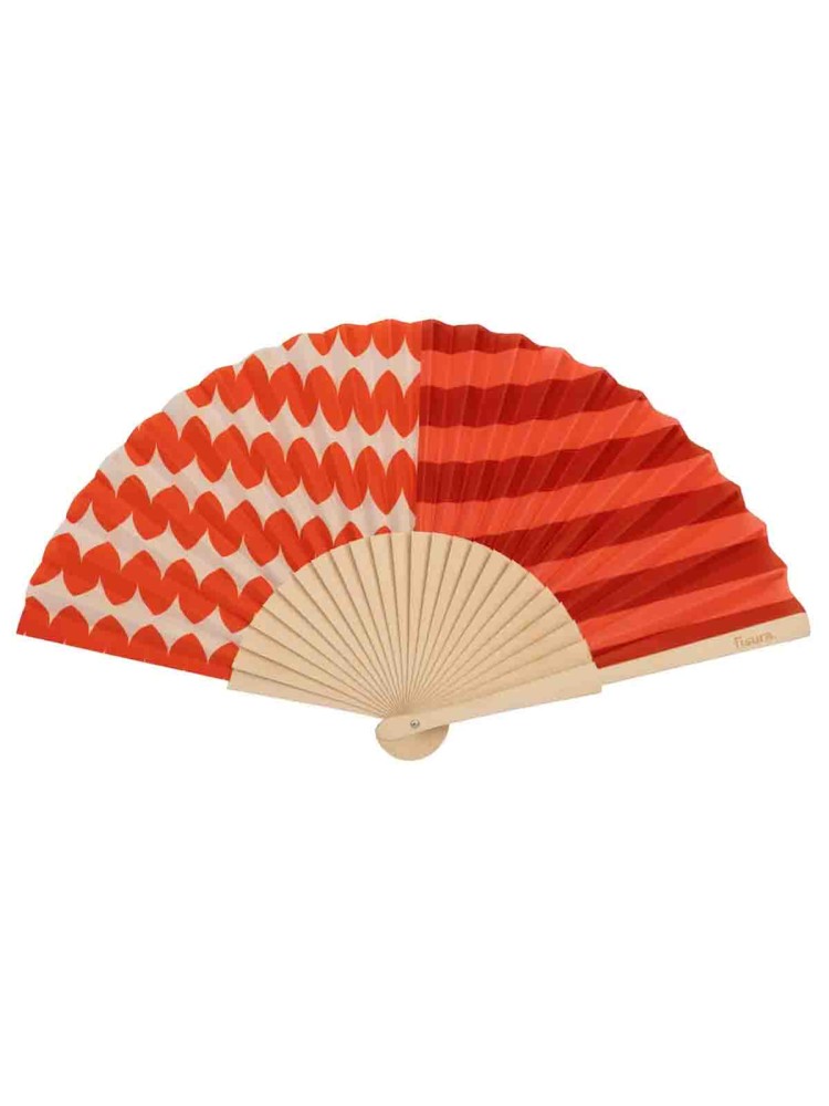 Fan - Stripes and waves in red