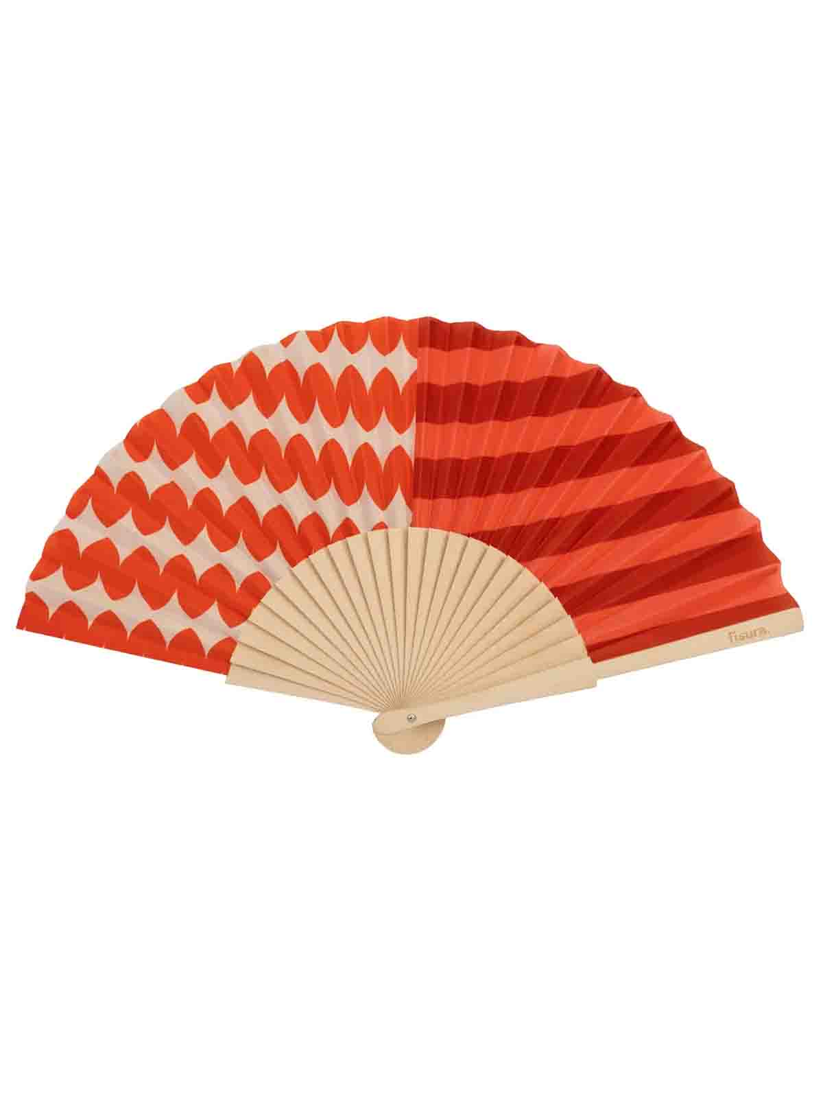 Fan - Stripes and waves in red