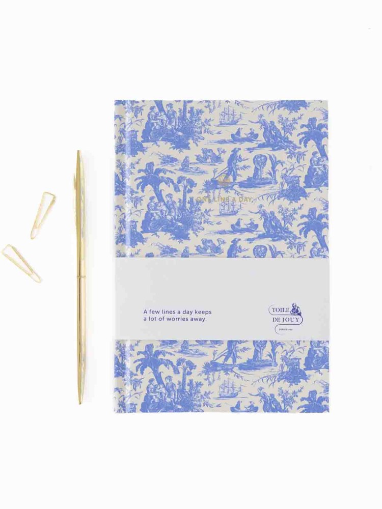 One Line a Day book (5 years diary) - Toile de Jouy in blue