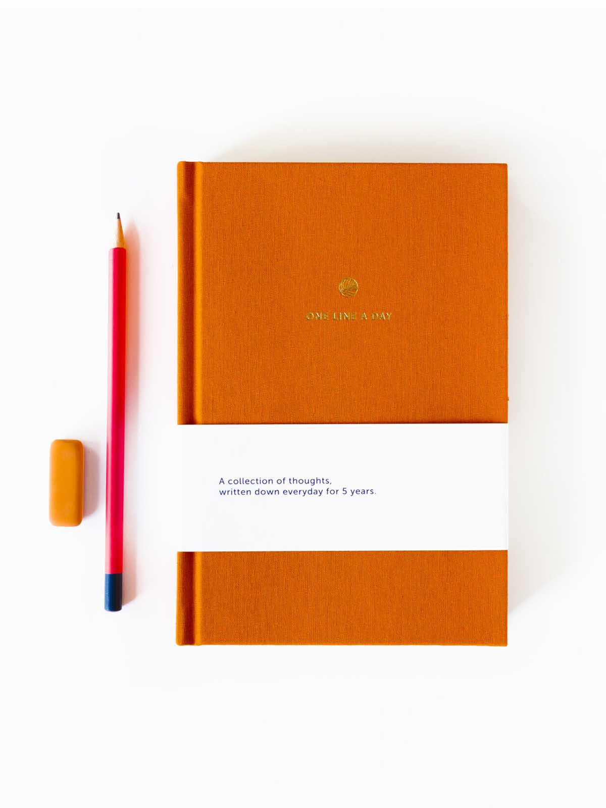 One Line a Day book (5 years diary) - Linen orange
