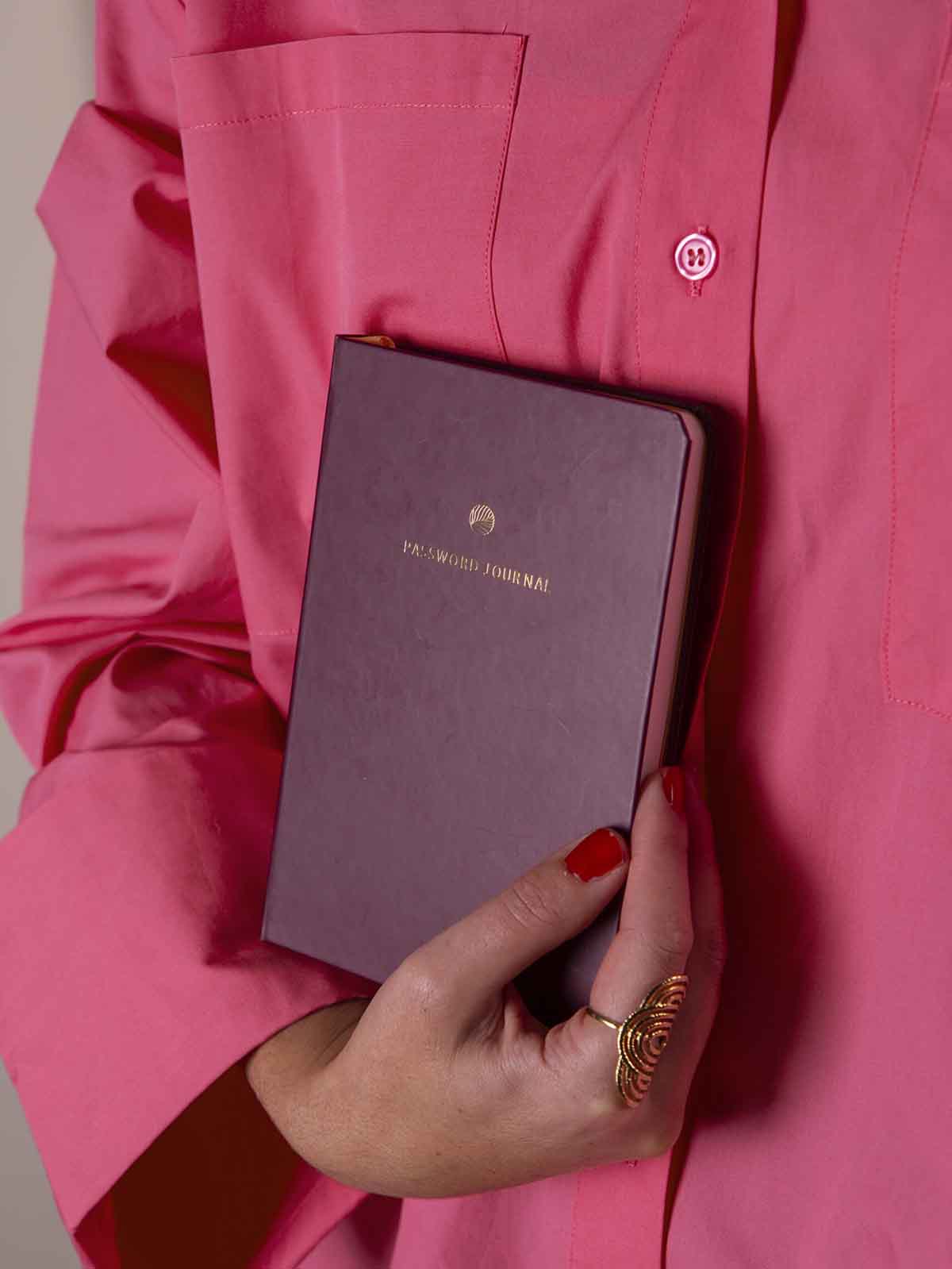 Alternative view of Password Journal - Wine Red