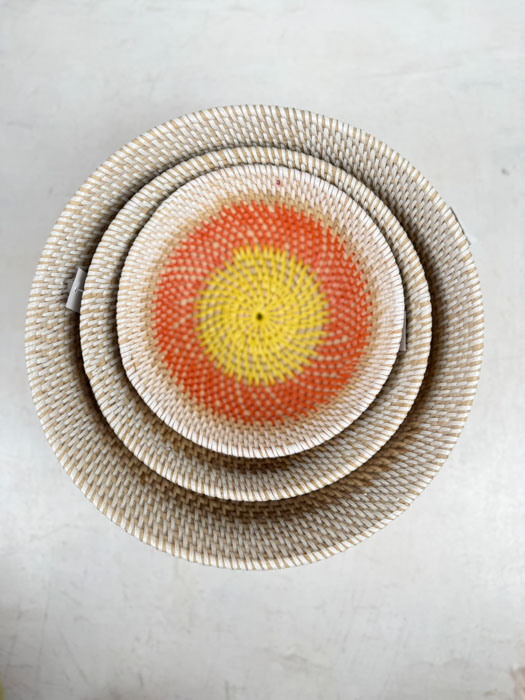 Alternative view of Bread basket (3 sizes) - Off-white, orange and yellow