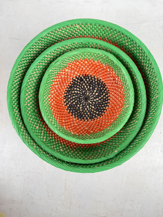 Bread basket (3 sizes) - Green, orange and black - Picture 3