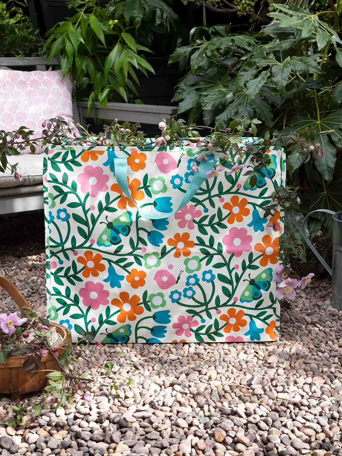 Jumbo storage bag 78 liters - Flowers and butterflies