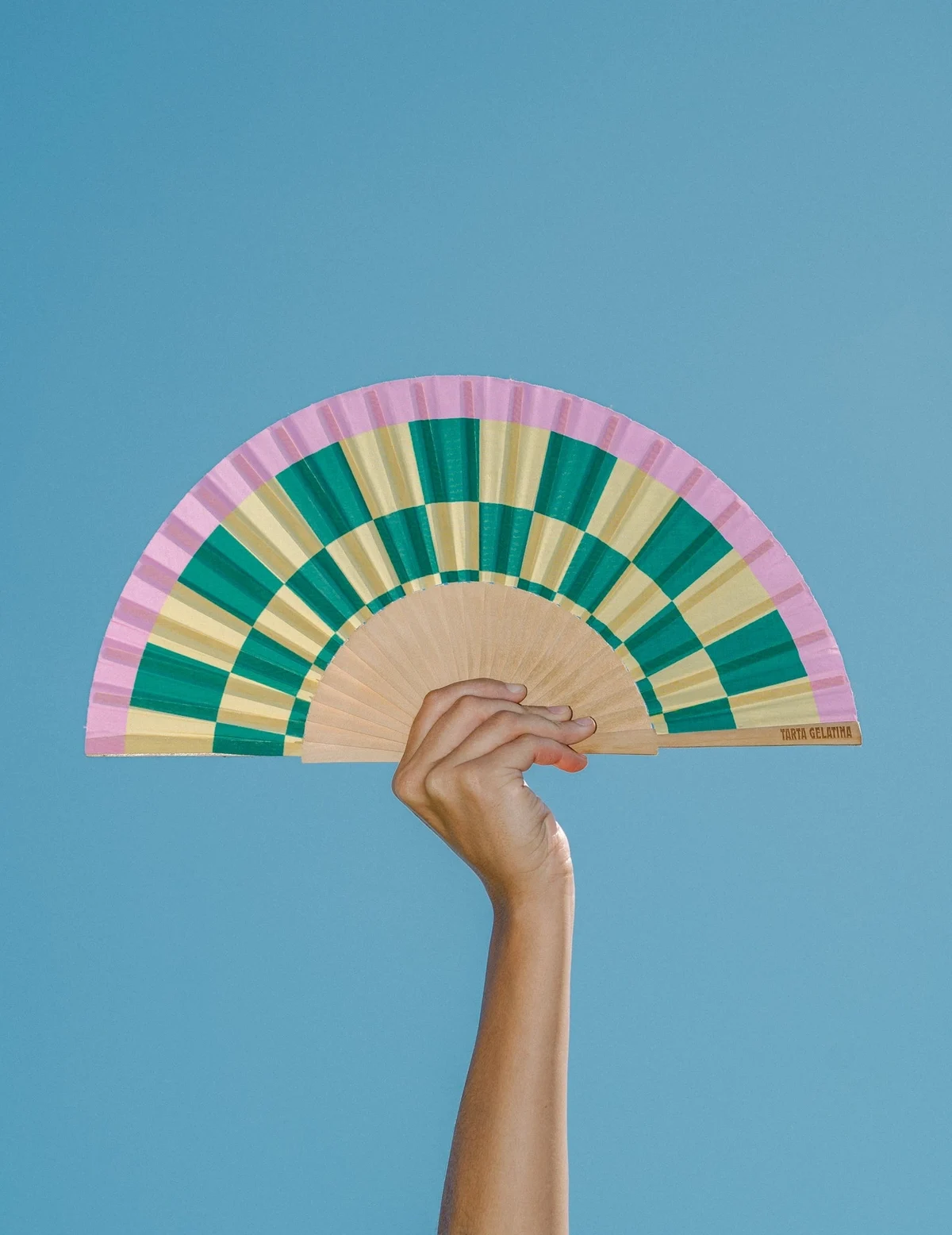 Fan - Fresquito with tern green and yellow and pink edges