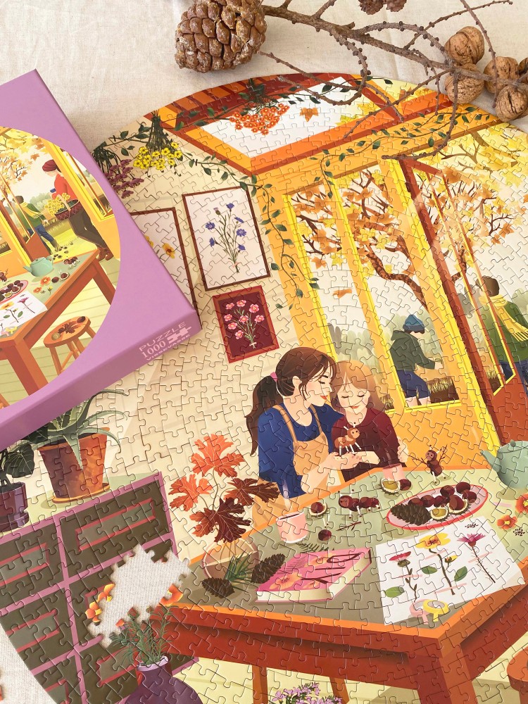 Puzzle game 1000 pieces (around) - Chestnut Season - Picture 3