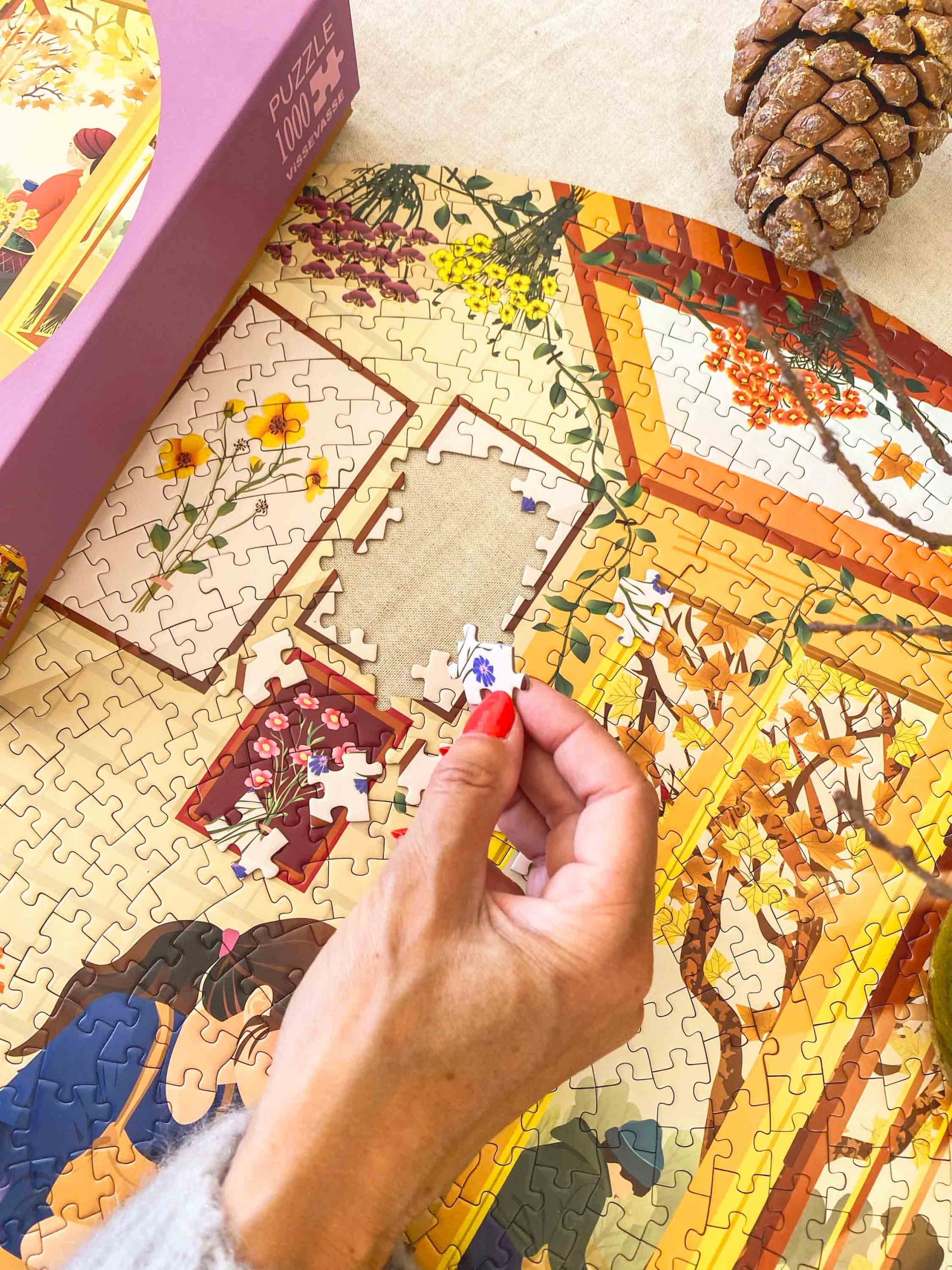 Puzzle game 1000 pieces (around) - Chestnut Season - Picture 6