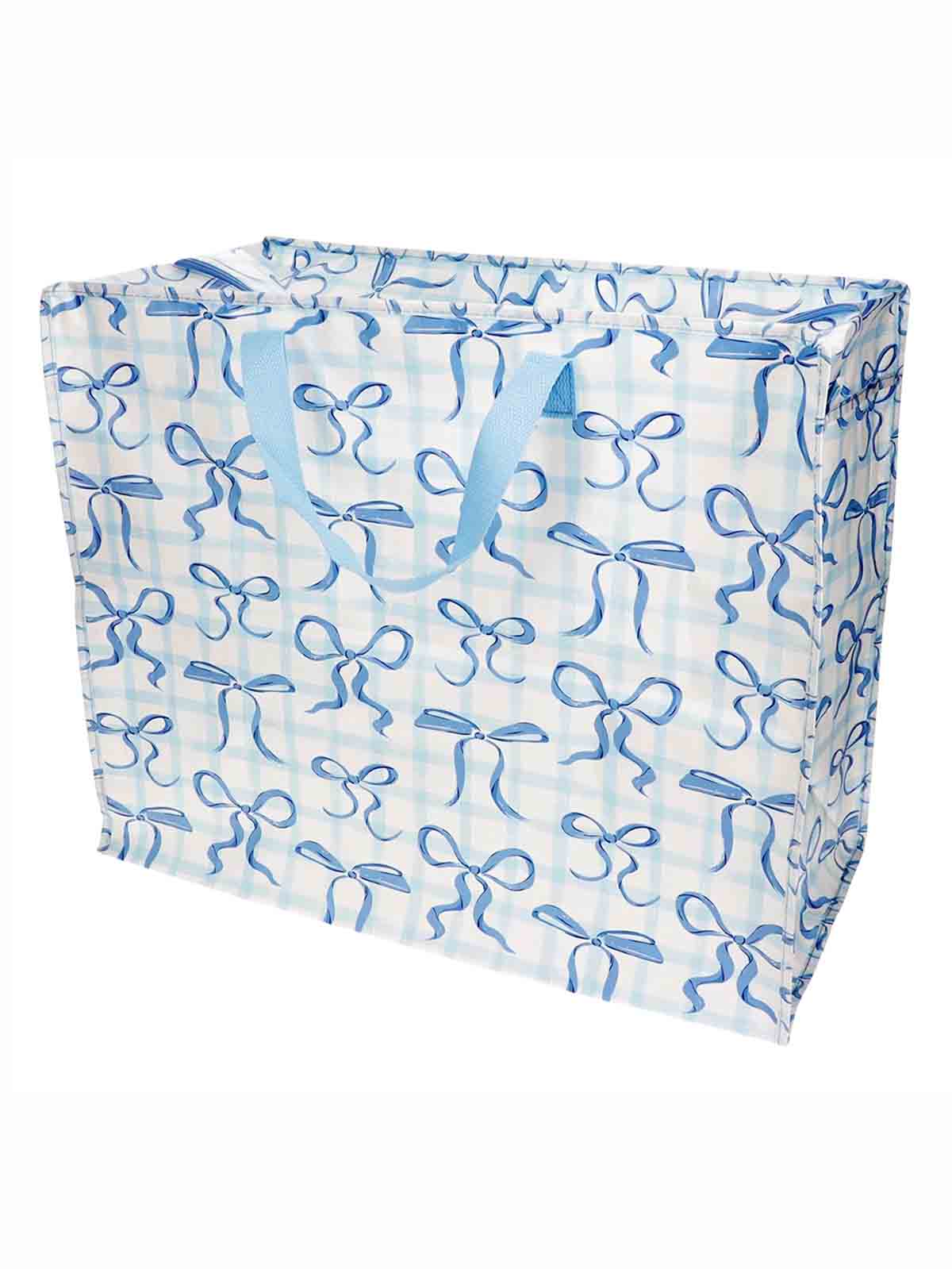 Jumbo storage bag 78 liters - White with blue loops