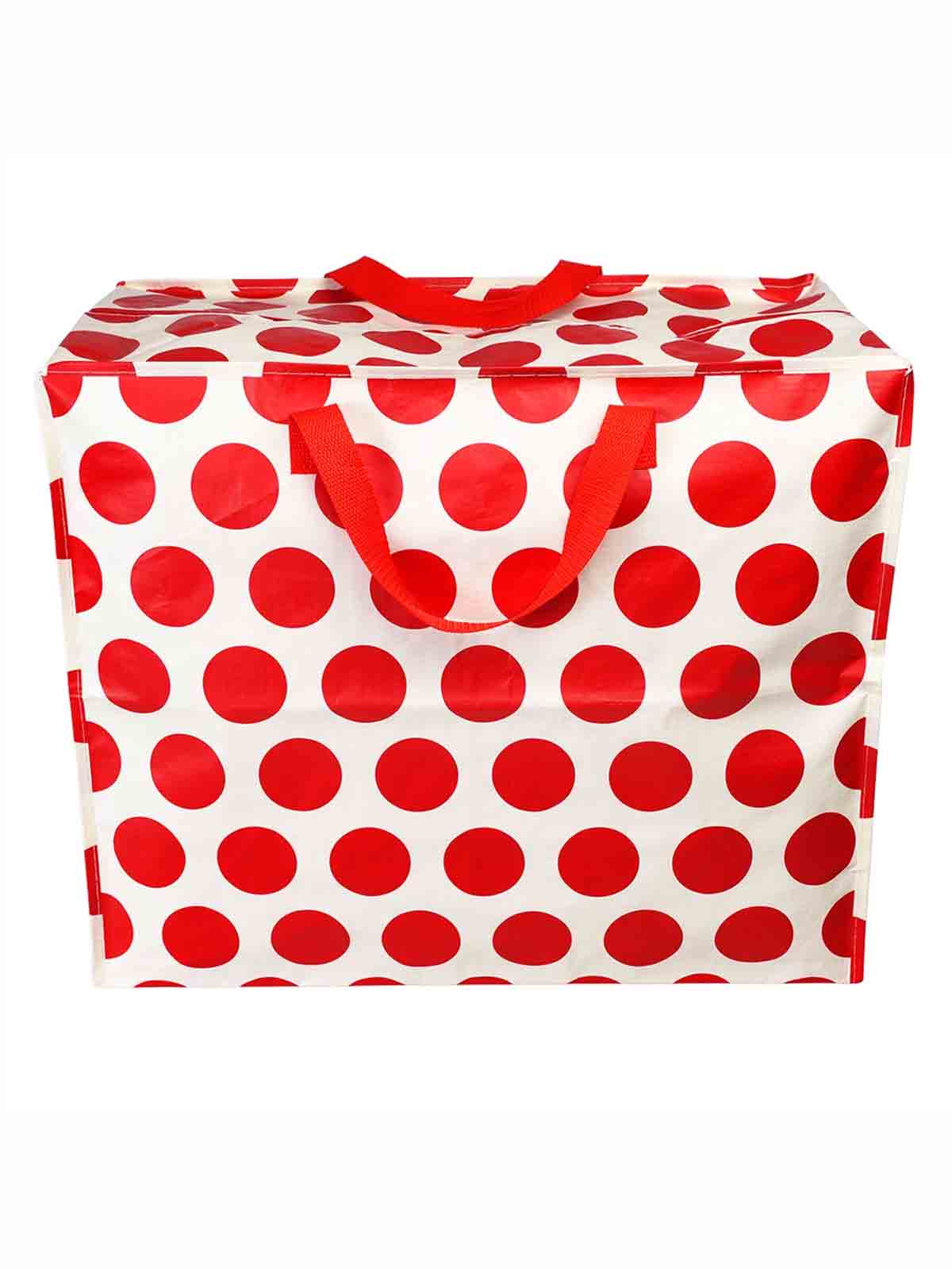 Jumbo storage bag 78 liters - White with red dots