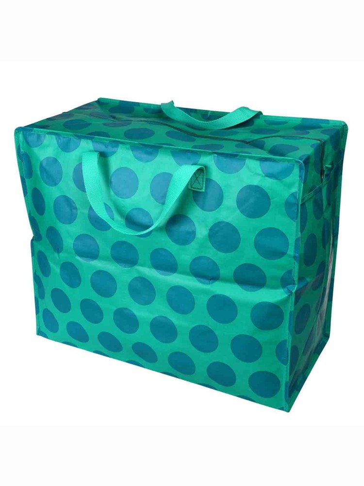 Jumbo storage bag 78 liters - Green with blue dots - Image 2