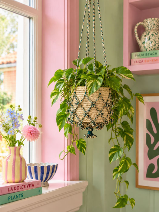 Alternative view of Jute suspension in natural/green - Large
