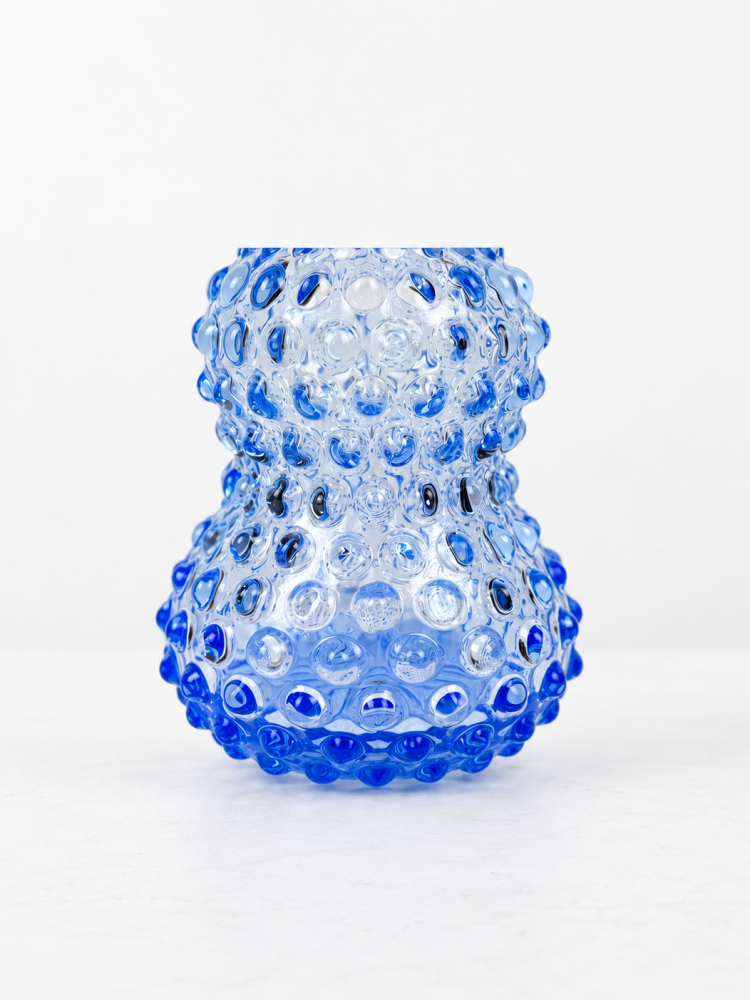Birdie vase in hedgehog glass - Light blue - Image 2